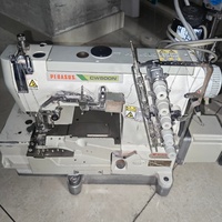 Machine à coudre automatique à cinq fils et cinq aiguilles Pegasus W500 d'occasion avec moteur, composant principal, 6000 points/min, épaisseur de 5 mm