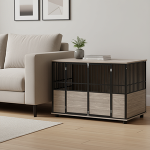 Mueble Decorativo para Perros, Mesa Auxiliar Interior de 46 Pulgadas de Largo, Jaula con Doble Puerta para Perros Pequeños y Grandes - Product Image 2