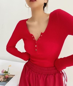 Combinaison moulante à manches longues en tricot pour <span class=keywords><strong>femme</strong></span>, combinaison sexy pour <span class=keywords><strong>femme</strong></span>, design de combinaison moulante, couleur unie, chemise de base élastique amincissante - Product Image 3