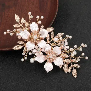 Vintage saç aksesuarları avrupa tarzı gelin kristal çiçek şapkalar el yapımı gelin çiçek firkete süslemeleri ile tarak