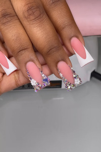 <span class=keywords><strong>Uñas</strong></span> Postizas Estilo Chica Moderna, 24 Piezas, Diseño <span class=keywords><strong>de</strong></span> Flores con Pedrería en Forma <span class=keywords><strong>de</strong></span> Pato, <span class=keywords><strong>Uñas</strong></span> Artificiales Hechas a Mano, <span class=keywords><strong>Uñas</strong></span> Postizas <span class=keywords><strong>de</strong></span> Calidad al por Mayor - Product Image 4