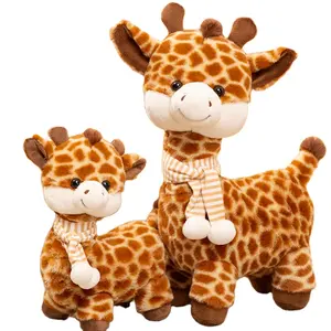 Atacado OEM/ODM personalizado 30/45/55 cm girafa fofa com lenço de pelúcia boneco de pelúcia brinquedo bonito presente para crianças decoração de casa