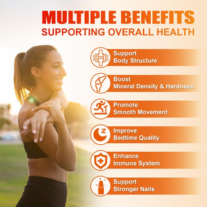 Suplemento Triple Mineral de Calcio, <span class=keywords><strong>Magnesio</strong></span> <span class=keywords><strong>y</strong></span> Zinc en Gomitas con Vitamina D3, Sabor Naranja, Proporciona Energía, Crecimiento Saludable para Adolescentes - Product Image 2