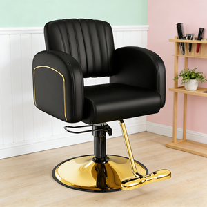 Chaise de salon de haute qualité pour coiffeur et barbier, équipement de poste de travail en cuir synthétique durable - Product Image 1