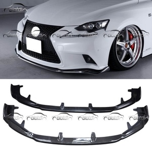 Carbon Fiber Front Bumper Lip Chin Spoiler Side Winglet <b>Splitter</b> Front Lip for Lexus IS F Sport 2013-2015 - Product Image 1