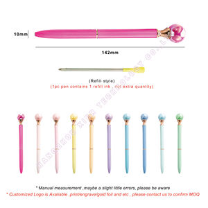 Pena bolpoin dekoratif mutiara elegan Royal 1.0mm lebar menulis emas mawar perak logam kantor sekolah Promosi Desain bergaya - Product Image 3