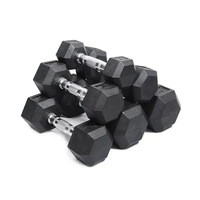 Haltères hexagonaux à poids fixe, revêtement en caoutchouc, poignée antidérapante moletée, entraînement à domicile, musculation, haltérophilie, haltères de gym en vrac