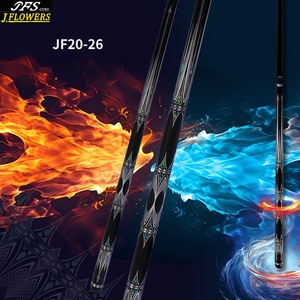 Jflowers JF20-26WF Taco de Billar de Fibra de Carbono con Culata de Ébano e Incrustaciones de Abulón y Concha, 12.5mm, Baja Deflexión, Set con Estuche - Product Image 2