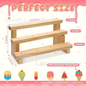 Wooden Ice Cream Display Rack <b>3</b> <b>Tier</b> Dessert <b>Stand</b> For Wedding Party <b>Cake</b> Table Decorations - Product Image 5