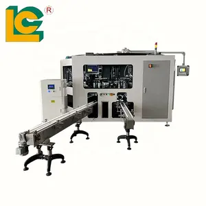 LC Brand 4 color Automatic Glass Bottle Screen Printer with PLC Control System Cylinder Screen Printing Machine for Glass Bottle