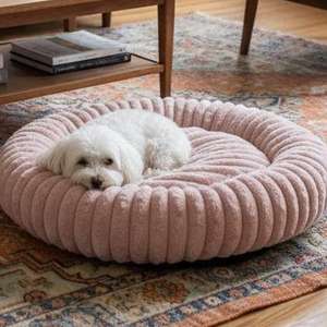 Cuccia Rotonda Accogliente per Animali Domestici, Morbida e Spessa, Ideale per Gatti, Cani e Conigli in Inverno - Product Image 1