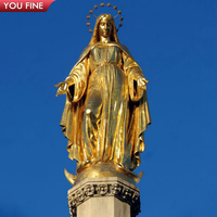Statue de la Vierge Marie en bronze sacré grandeur nature pour jardin, site religieux, extérieur, fabrication sur mesure YOUFINE, à vendre