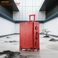 Valise de luxe de 26 pouces, entièrement en aluminium, avec roulettes pivotantes, serrure à code TSA, grande capacité, roues silencieuses, valise de voyage