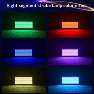 8 + 8セグメントRGBストロボライトLEDフラッシュバーフルカラーアルミボディステージマーキーDMX512 48 + 8セグメント背景染色ライト - Product Image 2