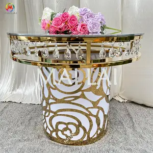 Tabela do bolo do evento do partido da mobília do casamento com decoração baixa acrílica branca do casamento