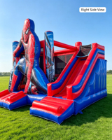 Structure gonflable commerciale avec toboggan et parcours d'obstacles, centre de jeux pour enfants, pour parcs d'attractions intérieurs et extérieurs