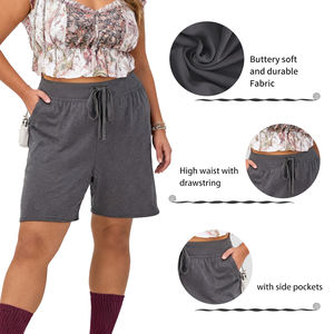 POVTY Vente en gros Short <span class=keywords><strong>sarouel</strong></span> personnalisé grande taille pour femmes, confortable et décontracté, short de jogging à cinq points avec poches taille haute - Product Image 2