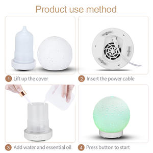 Humidificateur d'aromathérapie en céramique Lunar Fog, diffuseur d'huiles essentielles USB Type C 5V pour bureau, pour maison de moins de 10 m² - Product Image 2