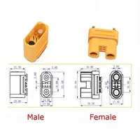 Connecteur Amass AS150U, tête banane 2,0 mm, 18AWG, anti-ignition avec broche de signalisation, pièces de prise étanche pour batterie au lithium
