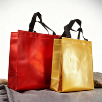 Sac fourre-tout réutilisable en non-tissé avec logo personnalisé brillant, couleur et taille personnalisées, portable, durable, léger, sac de shopping pour la vente au détail