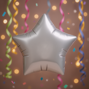 Globo de Estrella Metalizado Plateado de 19 Pulgadas para Fiestas, Decoraciones de Cumpleaños - Product Image 3