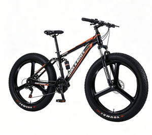 Vélo KEYO 21 vitesses avec cadre en acier et freins à disque, Fat Bike Beach Cruiser, modèle 26 en acier, cycles vidéo à partager - Product Image 1