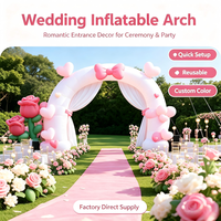 Arche gonflable romantique en forme de cœur pour mariage, support de toile de fond, décoration de fête, cadre d'arche florale en forme de cœur, personnalisable, résistant aux UV