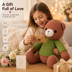 Orsacchiotto Gigante in Peluche con Tasca Nascosta da 37 Cm, Regalo Commemorativo, Giocattolo <span class=keywords><strong>Amigurumi</strong></span> all'Uncinetto - Product Image 3