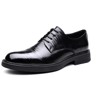Chaussures habillées en cuir véritable pour hommes, style Oxford, à bout pointu, à lacets, antidérapantes, pour le bureau et la carrière, semelle extérieure en caoutchouc, collection automne - Product Image 5