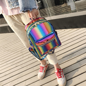 Sac à dos scolaire imperméable en PVC avec laser arc-en-ciel, vente chaude - Product Image 6