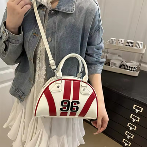 American Sports Hot Girl Style Trend Fashion Large-Capacity Casual <b>Bowling</b> Portable Women's ZIP Single Strap Cross-Body Bag - Product Image 2