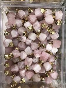 2023 approvisionnement d'usine gros collier de pierre collier en cristal guérison pierre naturelle Rose Quartz améthyste pierres colliers pour femme - Product Image 6