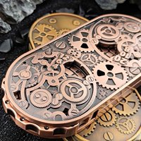 Big 7 en 1 Roulette Creuse Mécanique Cyberpunk Spinner Cuivre Métal DnD Dés pour Dragon et Dungenous