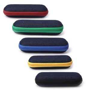 Étui à lunettes en tissu denim avec fermeture éclair, résistant aux chocs, pour la protection des lunettes, vente en gros - Product Image 1