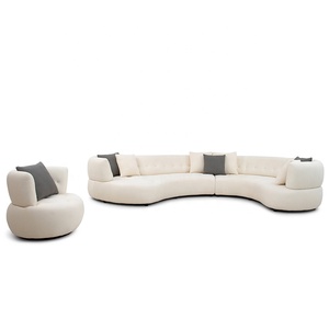 Sofá seccional curvo personalizado Boucle blanco grande de diseñador de alta calidad sofá de tela modular conjunto de sofá muebles de sala de estar - Product Image 6