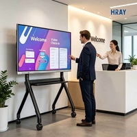 HRAY 65-дюймовый сенсорный моноблочный дисплей 60 Гц с рамкой из алюминиевого сплава, контрастность 1200:1, доступна кастомизация OEM и ODM
