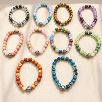 Bracelet de perles parfumées en pierre naturelle avec breloque étoile de mer, style bohème, empilable, bijoux de plage estivaux pour femme, sans huile essentielle