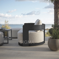 Ensemble de jardin SIGMA 2026 de luxe moderne en aluminium pour l'extérieur avec canapé, table et chaises - Durable et imperméable