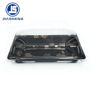 Carré personnalisé en bois rétractable en plastique kraft <span class=keywords><strong>kray</strong></span> boîte à lunch couvercle fenêtre blister traité à emporter sushi biscuit salade plateau - Product Image 3