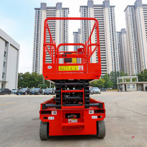 Plateforme élévatrice à ciseaux robuste 12m 500kg, plateforme élévatrice à ciseaux efficace pour la réparation de bâtiments, atteint une hauteur de 10m pour les travaux de façade - Product Image 1