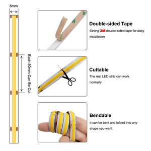 Chất lượng cao siêu sáng linh hoạt mật độ cao COB <span class=keywords><strong>LED</strong></span> Strips 24V 12V dải ánh sáng 8 mét 320led COB <span class=keywords><strong>LED</strong></span> <span class=keywords><strong>Strip</strong></span> - Product Image 3