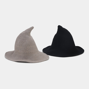 Chapeau de sorcière noir tendance automne/hiver, pliable, haut de gamme, pour femmes, accessoires de costume d'Halloween très vendus - Product Image 6