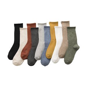 Calcetines <span class=keywords><strong>de</strong></span> algodón para hombre S890048JY, nuevo estilo otoño/invierno, color liso, ideales para Instagram, apilados, calcetines <span class=keywords><strong>de</strong></span> punto sencillos con punta plana. - Product Image 5