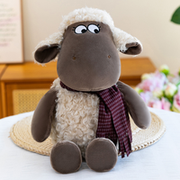 Peluche agneau en laine bouclée, douce et moelleuse, rembourrée de coton PP, brodée, jouet anti-stress, cadeau d'anniversaire, vente en gros