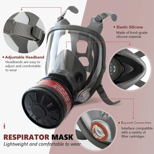 Masque de protection réutilisable à visière large anti-buée en TPU à 3 couches avec filtre respiratoire anti-particules de 40 mm pour la poussière et les gaz - Product Image 4