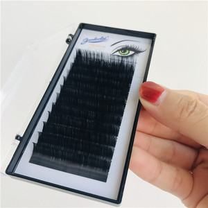Extensions de cils en volume, marque privée, entièrement naturelles, douces, 0.07 Super Noir, faites à <span class=keywords><strong>la</strong></span> main, PBT Noir Mat, Cachemire, sans cruauté, véganes - Product Image 3