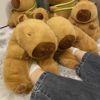 Vente en gros de pantoufles en peluche Capybara chaussures d'intérieur en peluche animal moelleux chaussons Capybara en peluche chaussons en peluche Capybara personnalisés