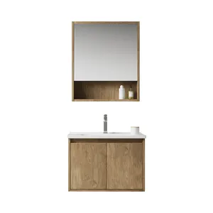 YIDA Waterproof Mdf Wall Mount Simple Design Plywood Cabinets Supplier Modern Hotel With Sink Basin Lighting Bathroom Vanity