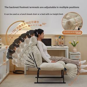 Sofá Individual de Estilo Moderno y Sencillo, Respaldo Ajustable, Tapicería de Pana, con Espacio de Almacenamiento, Ideal para el Hogar y el Dormitorio - Product Image 5