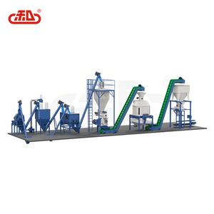 Molino de alimentos para aves de corral 1-5 toneladas por hora Diseño horizontal Línea completa de producción de alimentos para pellets - Product Image 1